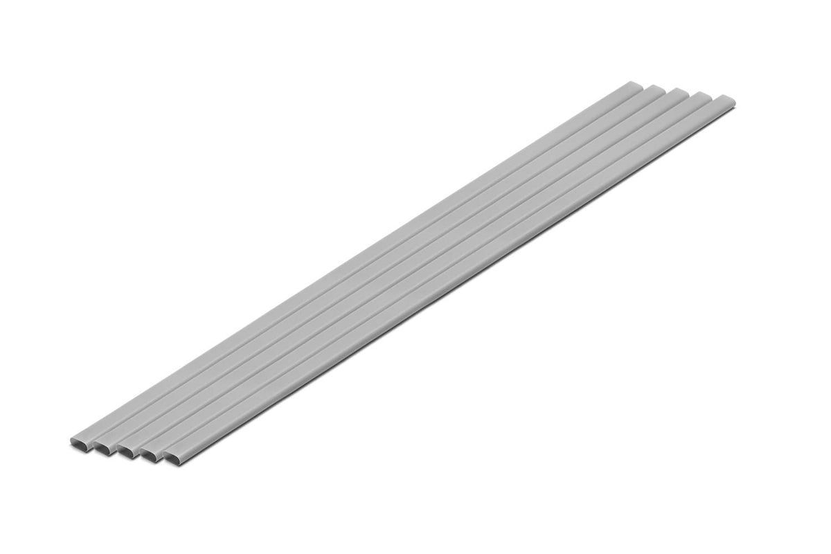 Wave Material Series OM-421 Plastic Material, Gray, Elongated Round Pipe, 0.1 x 0.2 inches (3 x 6 mm), 5 Pieces, Hobby Material