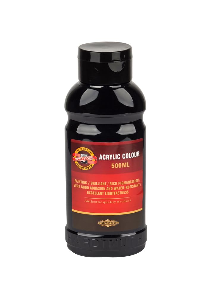 KOH-I-NOOR 0700 0162770051LP Acrylic Color, 16.9 fl oz (500 ml), Black