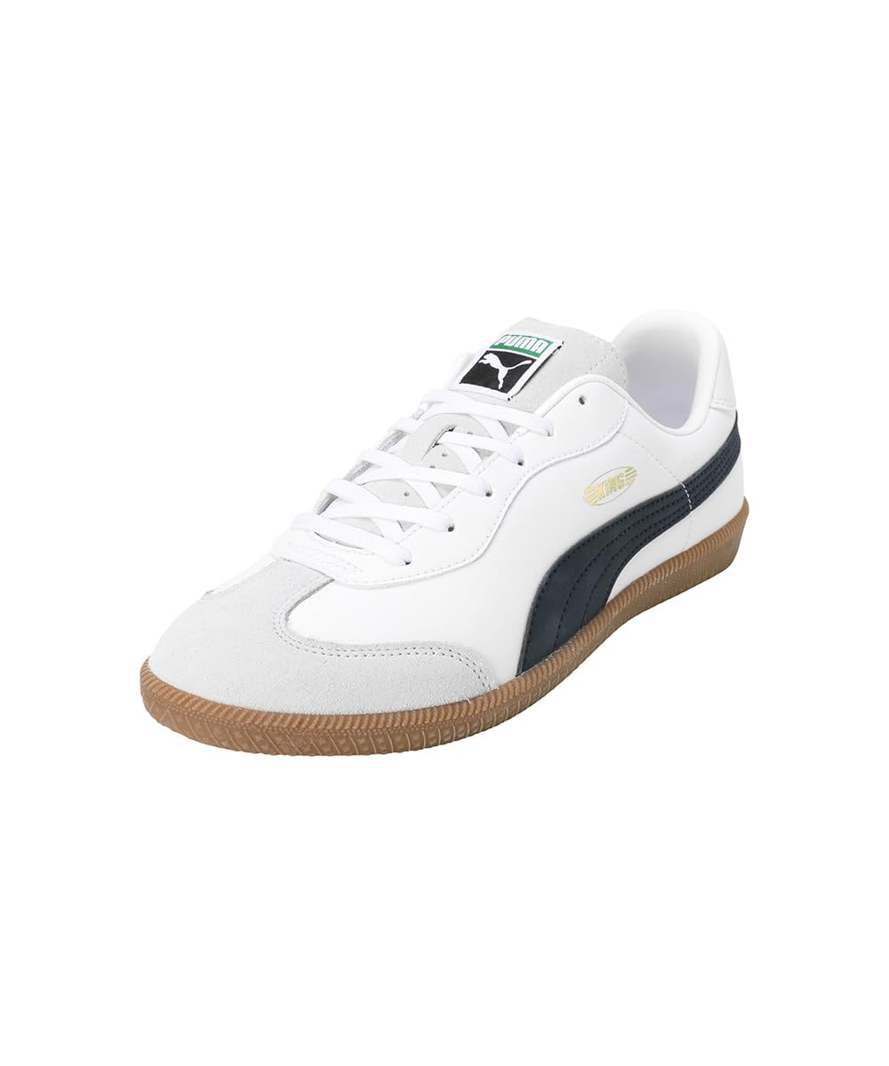 Puma 106696 Men's Soccer Cleat, King 21, 25 Spring Summer Color Puma White/New Navy/Silver Mist (12), 22.0 cm