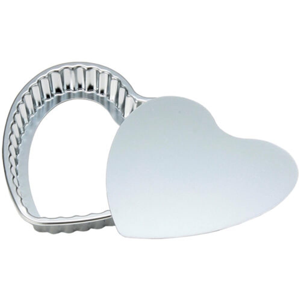 970 Tiger Crown Tart Shape, Silver, 6.4 x 6.4 x 0.9 inches (162 x 162 x 24 mm), Separated Heart Shape, 175 Steel, Chrome Plated, Bottom Pull Out