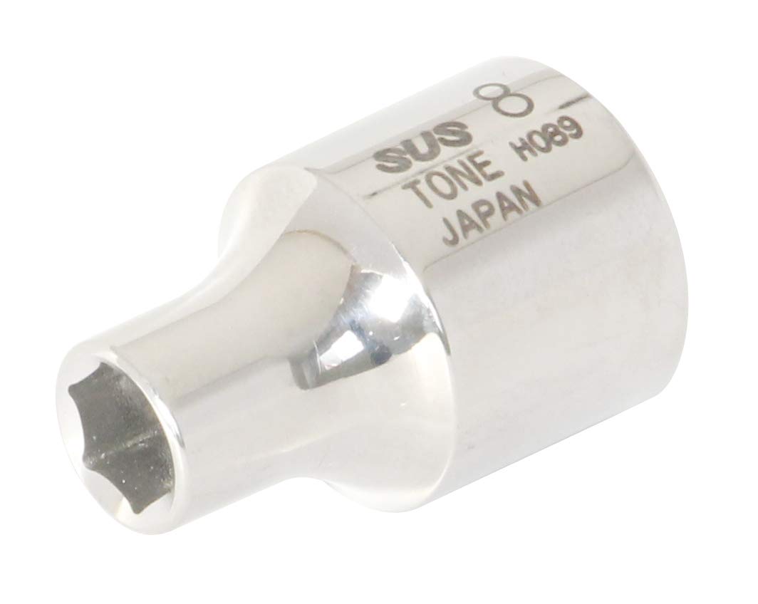 Stainless Steel 1/2" Drive 6 Point Metric Socket (S4V-08)