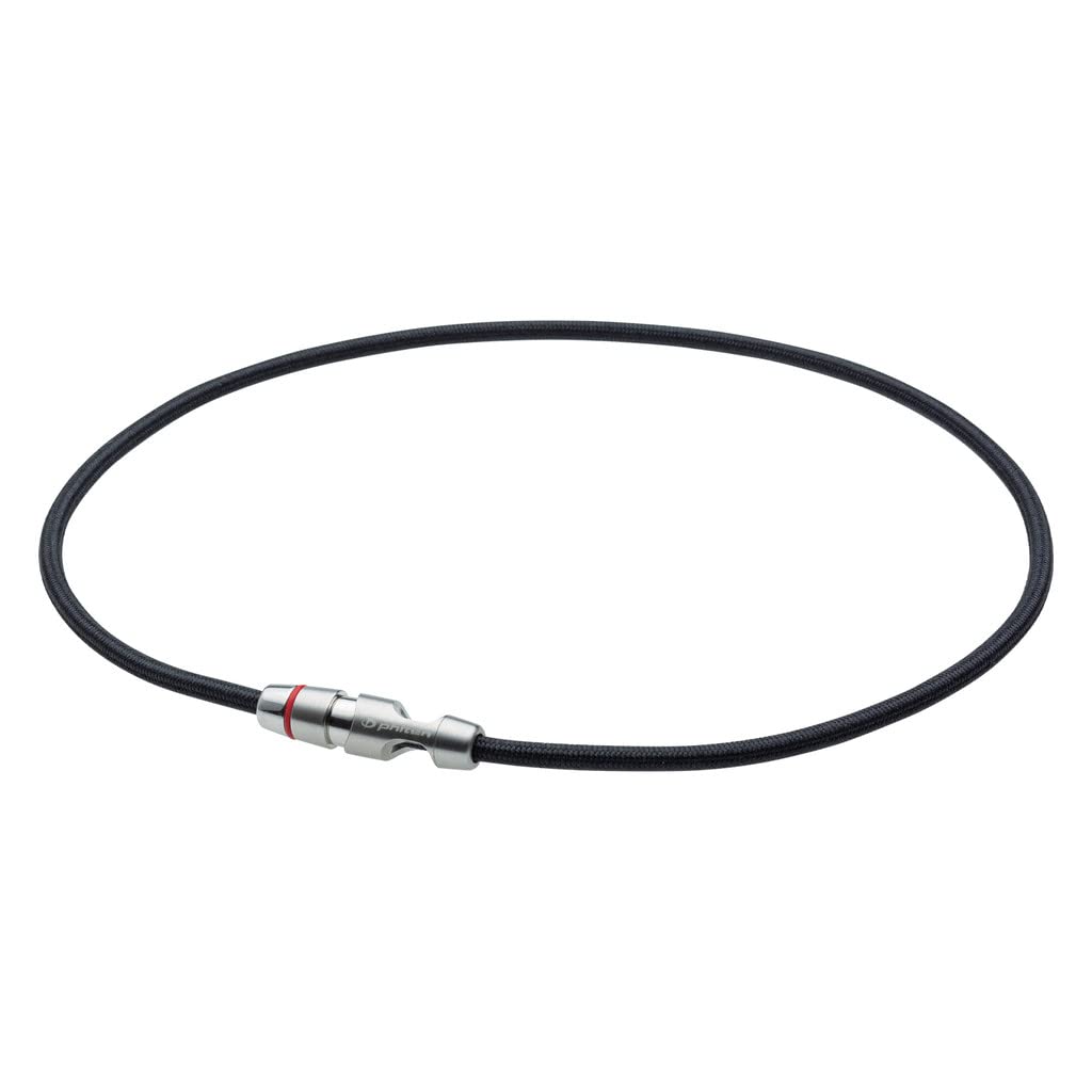 Phiten Metax Leash Model Necklace - Eco-Friendly Durable Polyester Rope, Permeated with Metax for Sports, Gym, Athletics with Stainless Steel Snap Clasp for Men and Women, Silver 20 inch