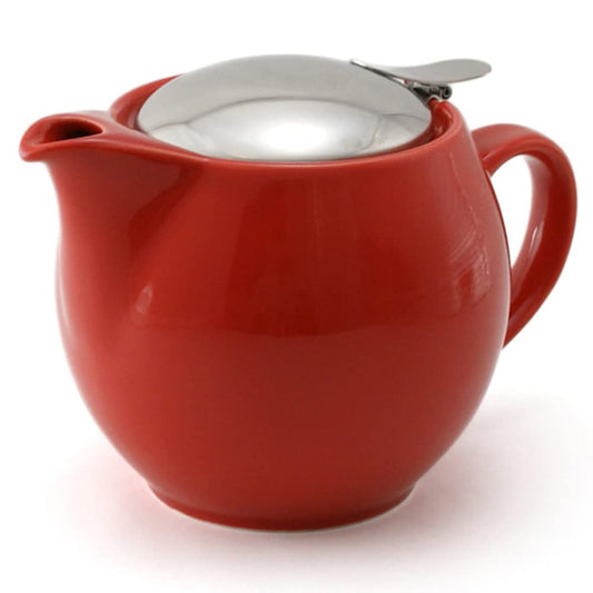 ZERO JAPAN Round Teapot 15 oz. (450 cc) with SLS Lid and Infuser Tomato