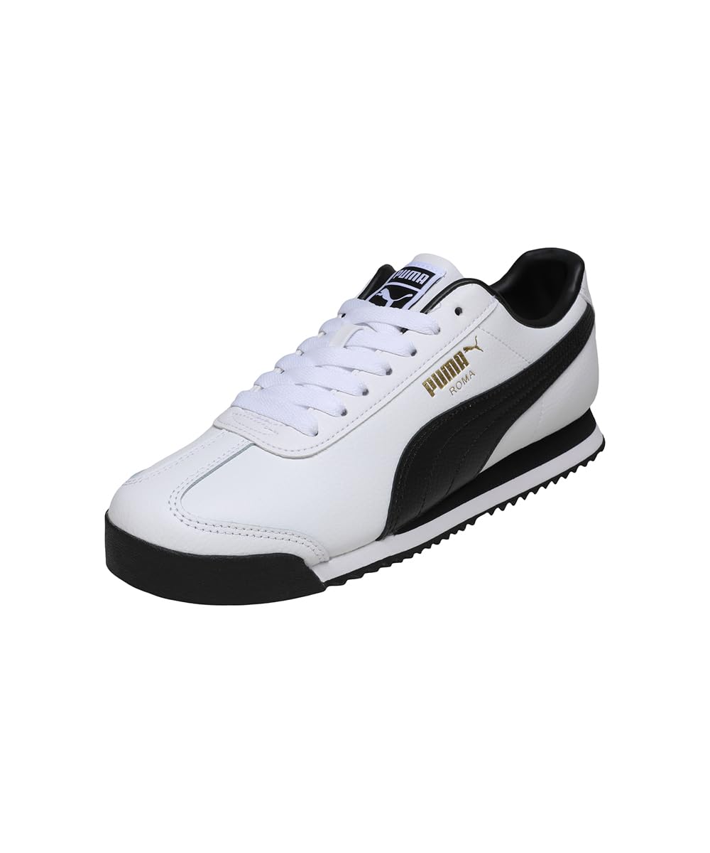 PUMA Sneakers Roma 24, White Black Team Gold Beige, 41 EU
