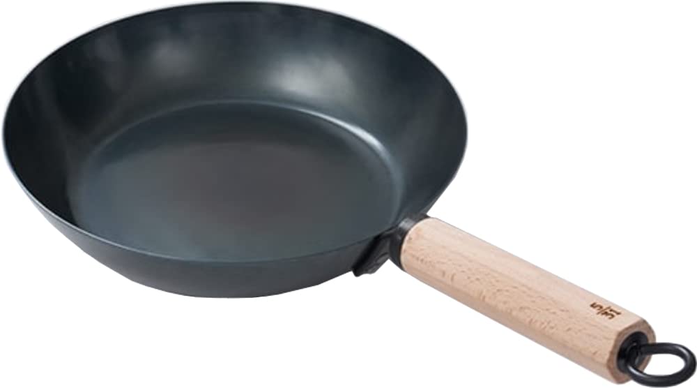 Fujita Metals Lightweight Iron Frying Pan, Easy to Handle for Women, 10.2 inches (26 cm) (Plate Thickness: 0.06 inches (1.6 mm), Frying Pan for Unhealthy Days, Induction Compatible, Beech