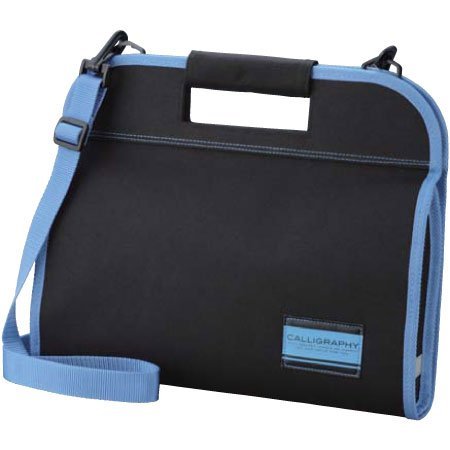[Almost Made in Japan ★ The Different] Children Know As Well As. Calligraphy Set ★ Hiroshima 熊野 Brush & Thick paper fine 本石 Yanshan (Simple Pattern Blue)