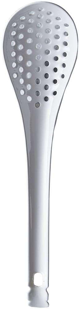 Nodahoro REA-16 Astragalus Slotted Spoon, Enamel, Heat Resistant, Made in Japan, White