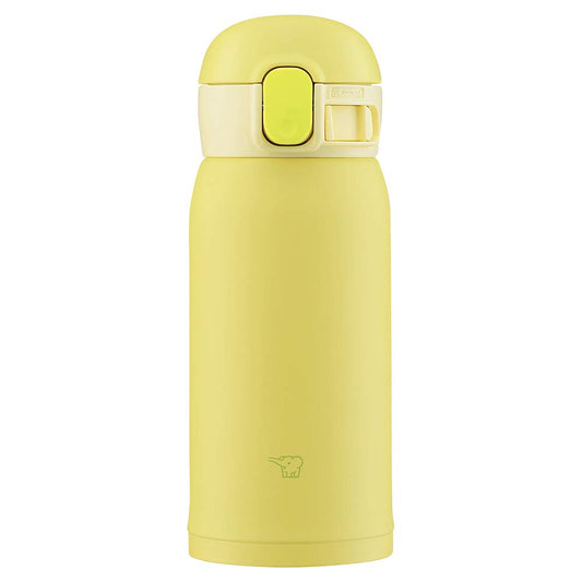 Zojirushi SM-WA36-YA Water Bottle, One-Touch Stainless Steel Mug, Seamless 0.36L Lemon