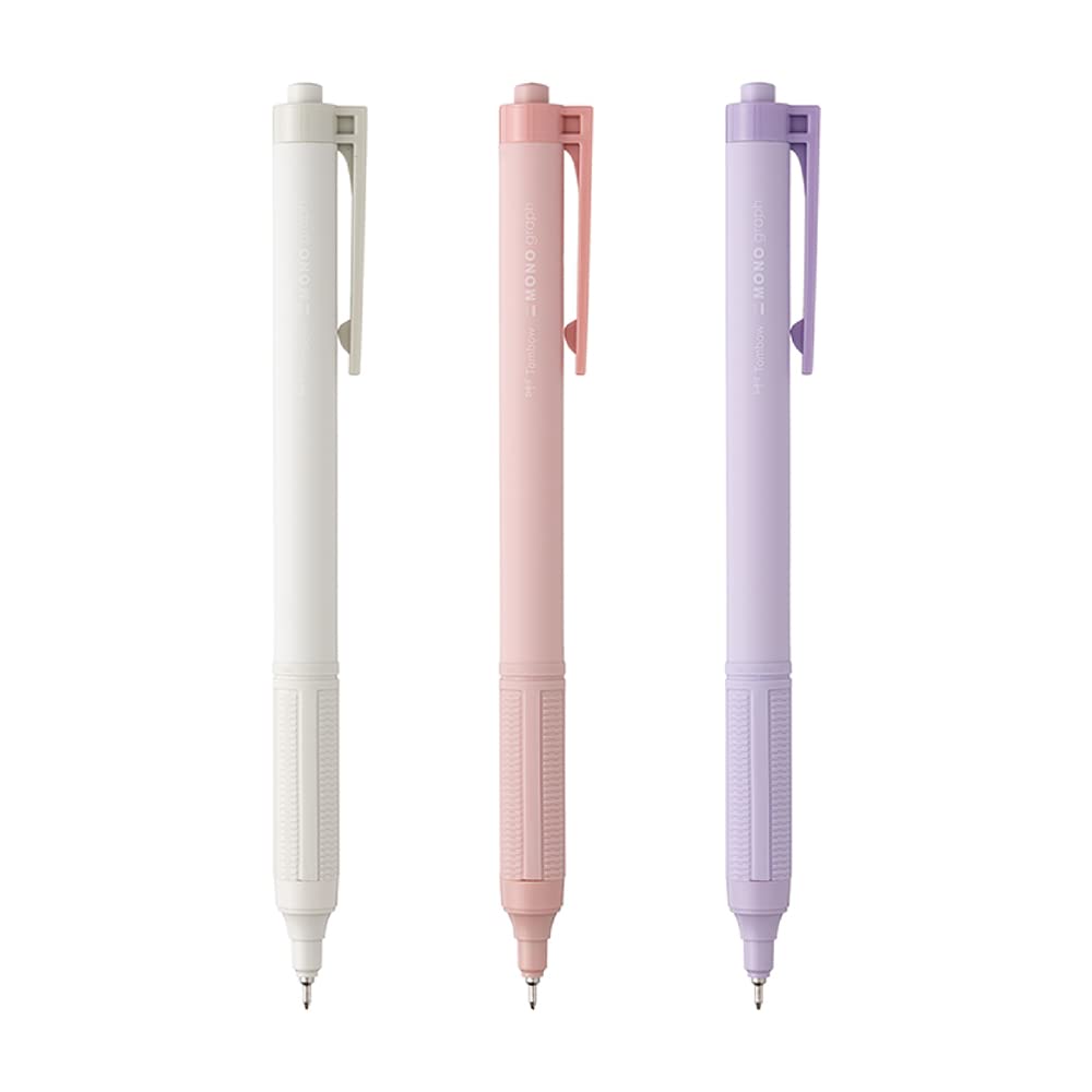 Tombow FCF-311X Permanent Ballpoint Pen, Monograph Light, 0.38mm, Black Ink, Smoky Color Base, Assorted 3 Pack