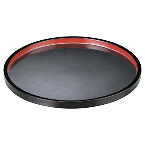 Obon Tray: Fukui Craft Obon Black (Tray, Round, 0.1-3.9 - 1.3 inches (3-99 - 34 mm), Scale 5) (Size: φ17.9 x 0.9 inches (453 x 22 mm)