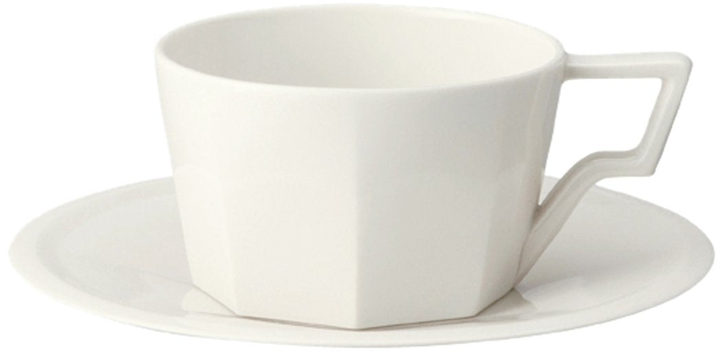 KINTO OCT 28884 Cup & Saucer, 7.8 fl oz (220 ml), White, Microwave and Dishwasher Safe