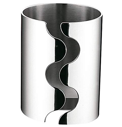 Sanbo Industrial Tabletop Supplies Silver 6φ x H9cm Napkin Stand Wave B 03335015