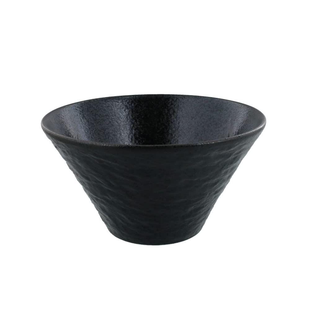 EAST table 212-031 Trapezoidal Bowl, Black, L, 7.5 inches (19 cm), Slate Style, Made in Japan, Microwave Safe, Dishwasher Safe
