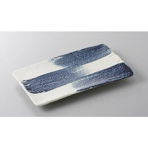セトモノホンポ(Setomonohonpo) Set of 3, Ruri Tokusa Thick Grilled Dishes [8.5 x 5.2 x 0.8 inches (21.5 x 13.2 x 2.2 cm)] [Ryotei Ryokan Japanese Tableware Restaurant Commercial Utensils Tableware]