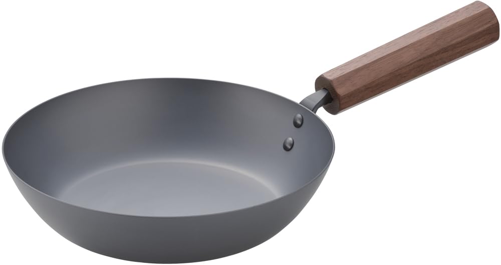 Tanabe Hardware No. 5212 Tsubame Craftsmen, My Commitment Iron Pot, Frying Pan, 9.4 inches (24 cm), Nitriding Treatment, Wooden Handle, Compatible with All Heat Sources (IH Compatible), Made in Japan