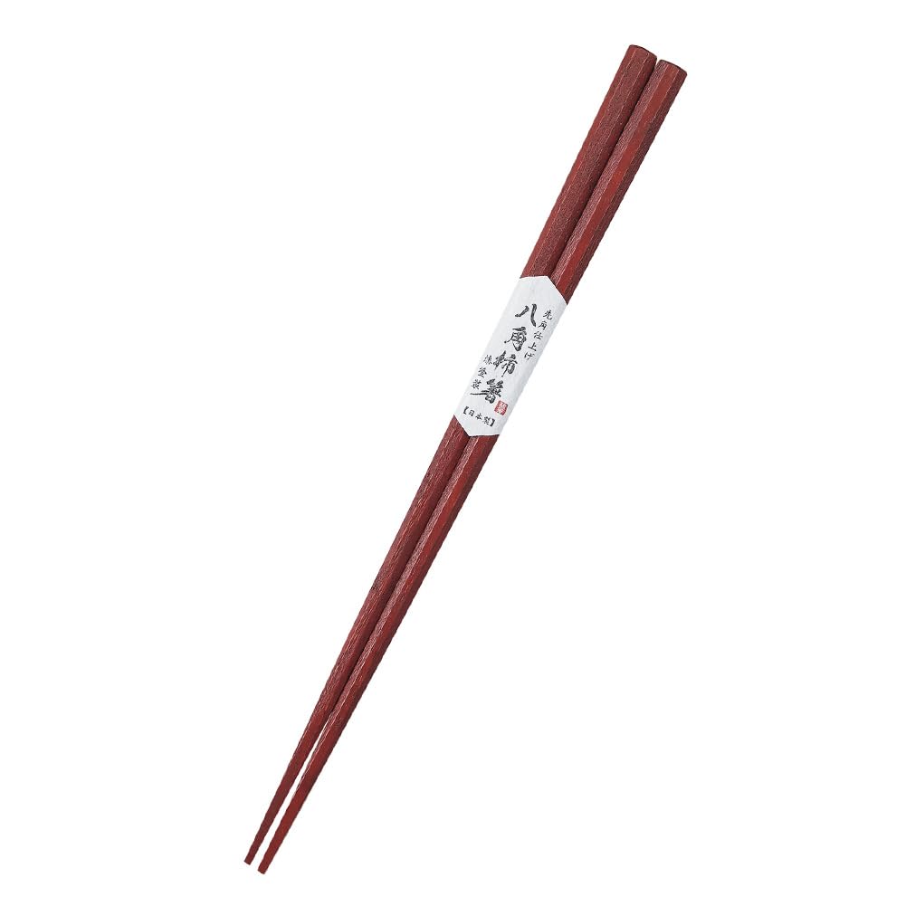 Alphax AP-913122 Wooden Chopsticks Made in Japan 9.1 inches (23 cm) Ended Angle Octagonal Wooden Chopsticks Persimmon Red