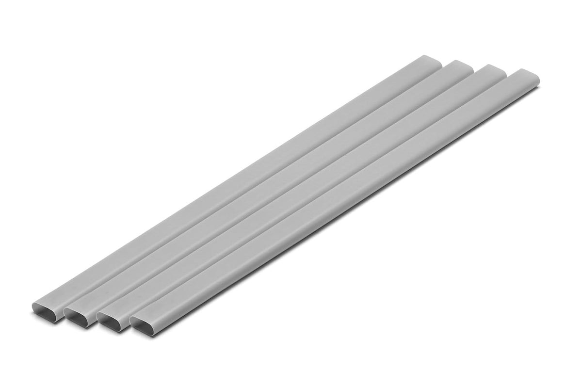Wave Material Series OM-424 Plastic Material, Gray, Elongated Round Pipe, 0.2 x 0.5 inches (6 x 12 mm), 4 Pieces, Hobby Material