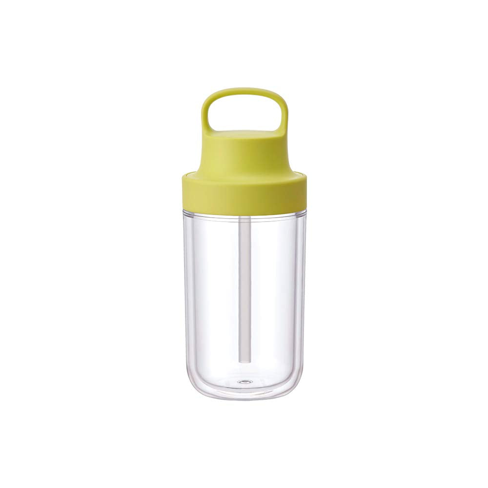 KINTO 20062 Togo Bottle, 12.2 fl oz (360 ml), Yellow, Includes Straw, Lightweight, Water Bottle, Dishwasher Safe, Double Wall Construction