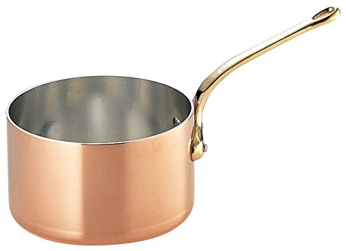 Wadasuke Seisakusho 3440-0181 Copper Extra Thick Pot, Deep Type, Brass Handle, 7.1 inches (18 cm)