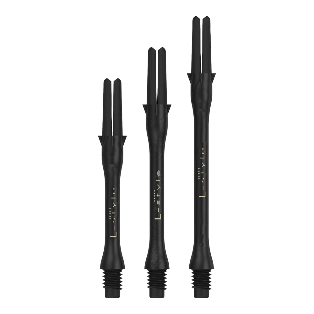 L-style Carbon Dart Shafts – Locked Slim – Slim (370) – Black