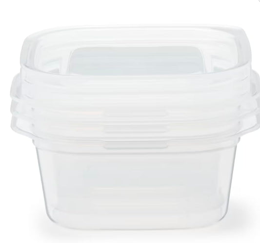無印良品 MUJI MDC98A3S Food Containers Can Be Used In Microwave With Lid On, Translucent, Square 9.1 fl oz (270 ml), 3 Pieces