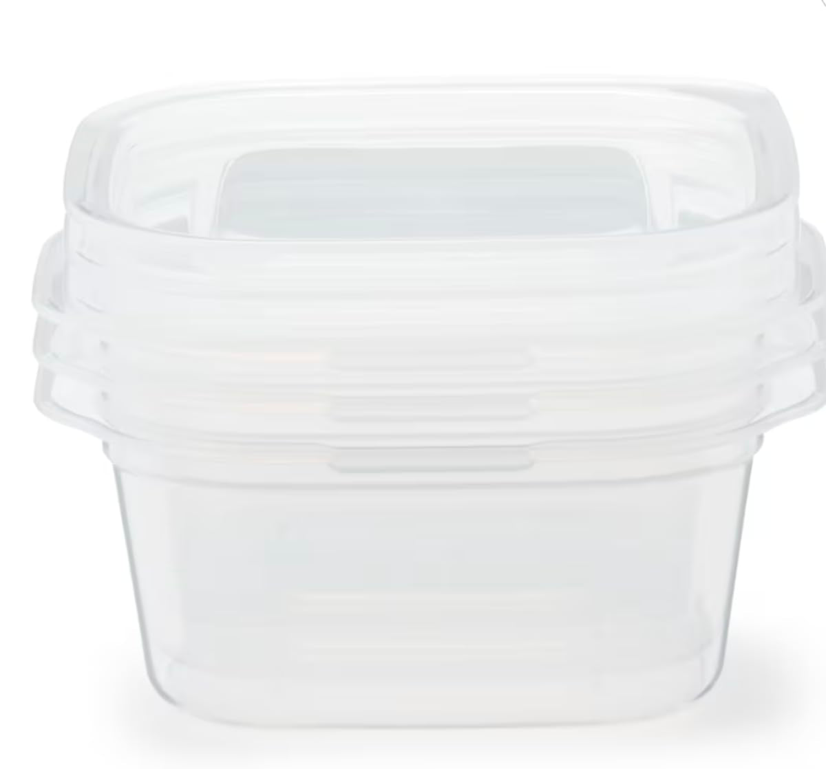 無印良品 MUJI MDC98A3S Food Containers Can Be Used In Microwave With Lid On, Translucent, Square 9.1 fl oz (270 ml), 3 Pieces