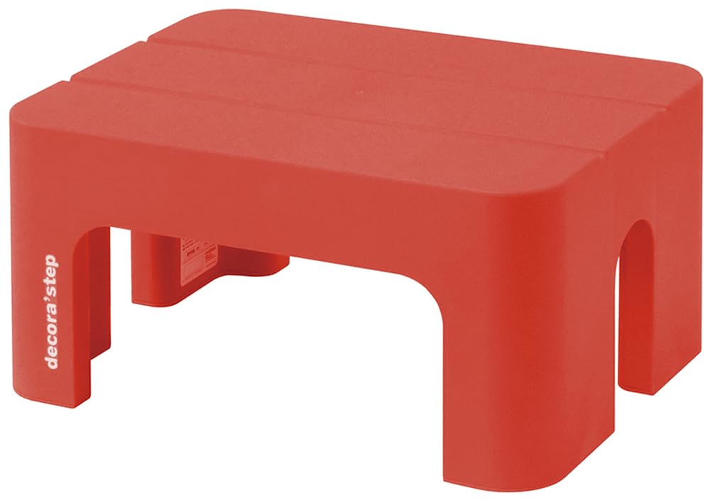 Sanka DS-SRE Step Stand, Elevating, Decora Step, Red, S (W x D x H): 15.6 x 11.0 x 7.9 inches (39.5 x 28 x 20 cm), Stylish, Low, Indoor, Entryway, Toilet, Made in Japan