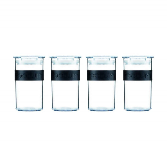 BODUM K11827-01SA Storage Jar, Black, 0.25 l, Set of 4