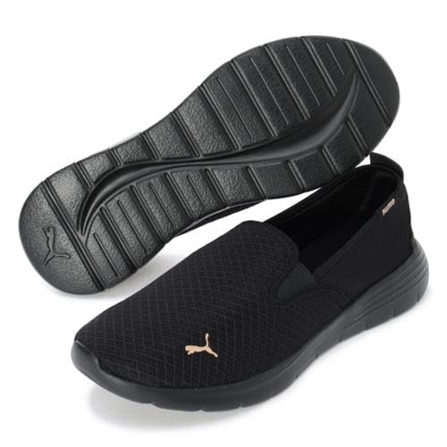 PUMA(プーマ) Men's Slip-on, 25 Spring Summer Colors Puma Black/Puma Gold (07), 8.5