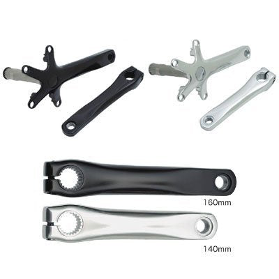 DIXNA V23P026 La Crank Arm Set, Color/Crank Length: 5.5 inches (140 mm), Silver