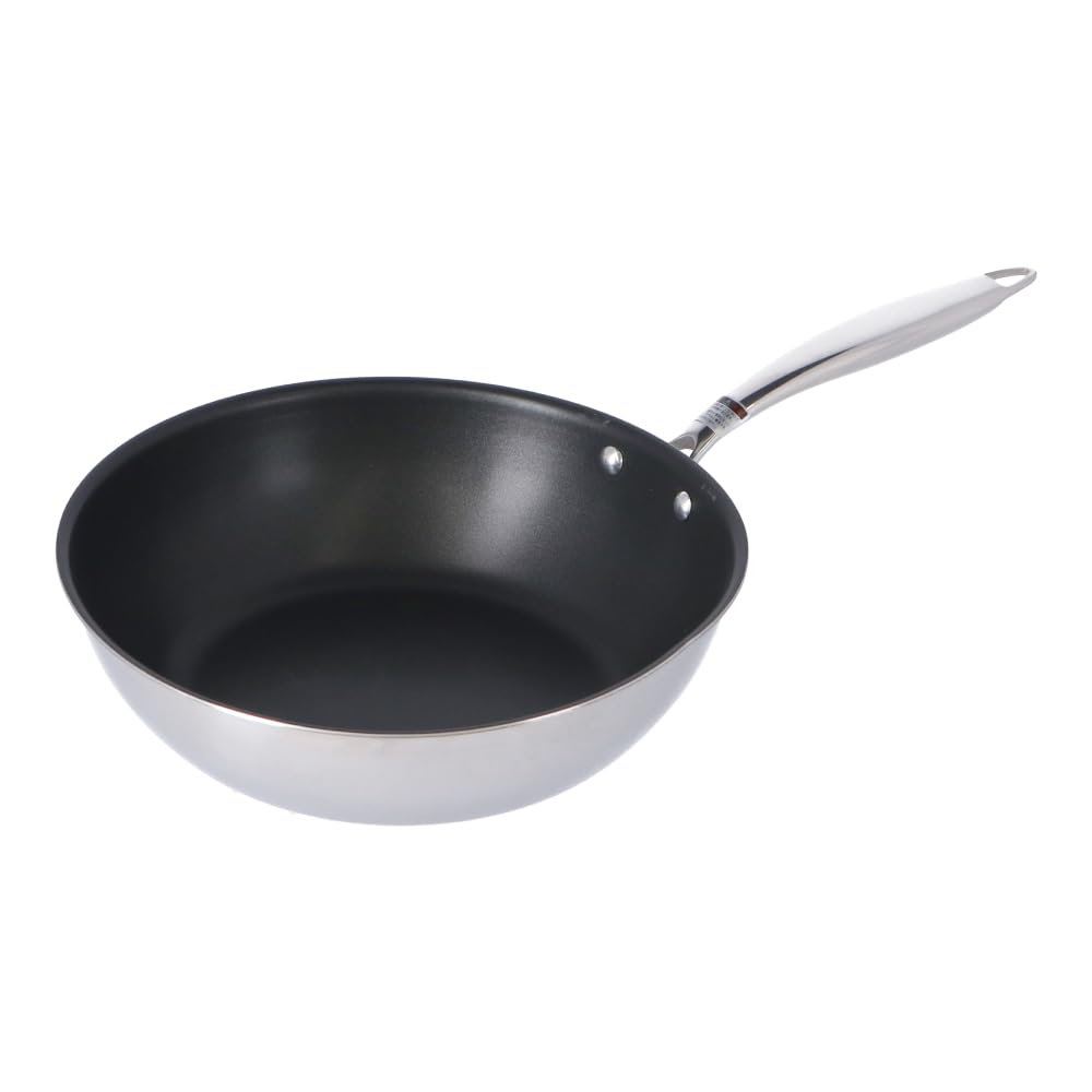 Kohnan Original IH 2-Layer Frying Pan, 11.0 inches (28 cm), Deep Type, Stainless Steel Handle
