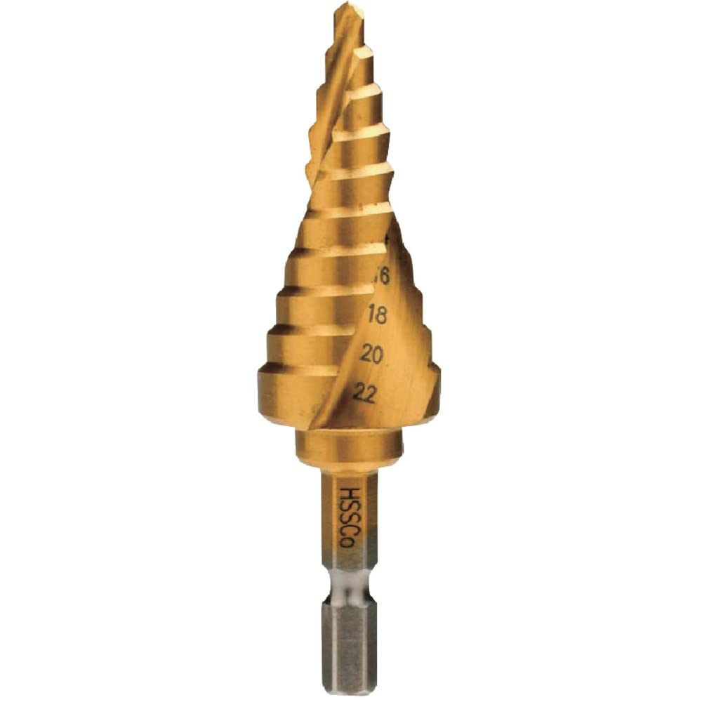 HiKOKI 0037-4480 Step Drill, Drilling Various Metals, Hole Enlargement, Deburring, Chamfering, Under Wood Screws, 0.2-0.9 inches (4-22 mm)