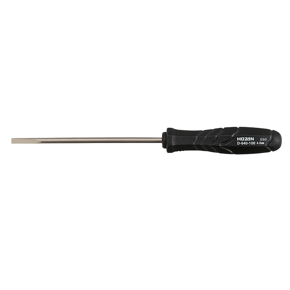 Hozan D-640-100 Flathead Screwdriver Slotted 1.0 x 0.01 inches (2.5 x 0.35 mm), Total Length 7.0 inches (178 mm), Shaft Length 3.9 inches (100 mm)