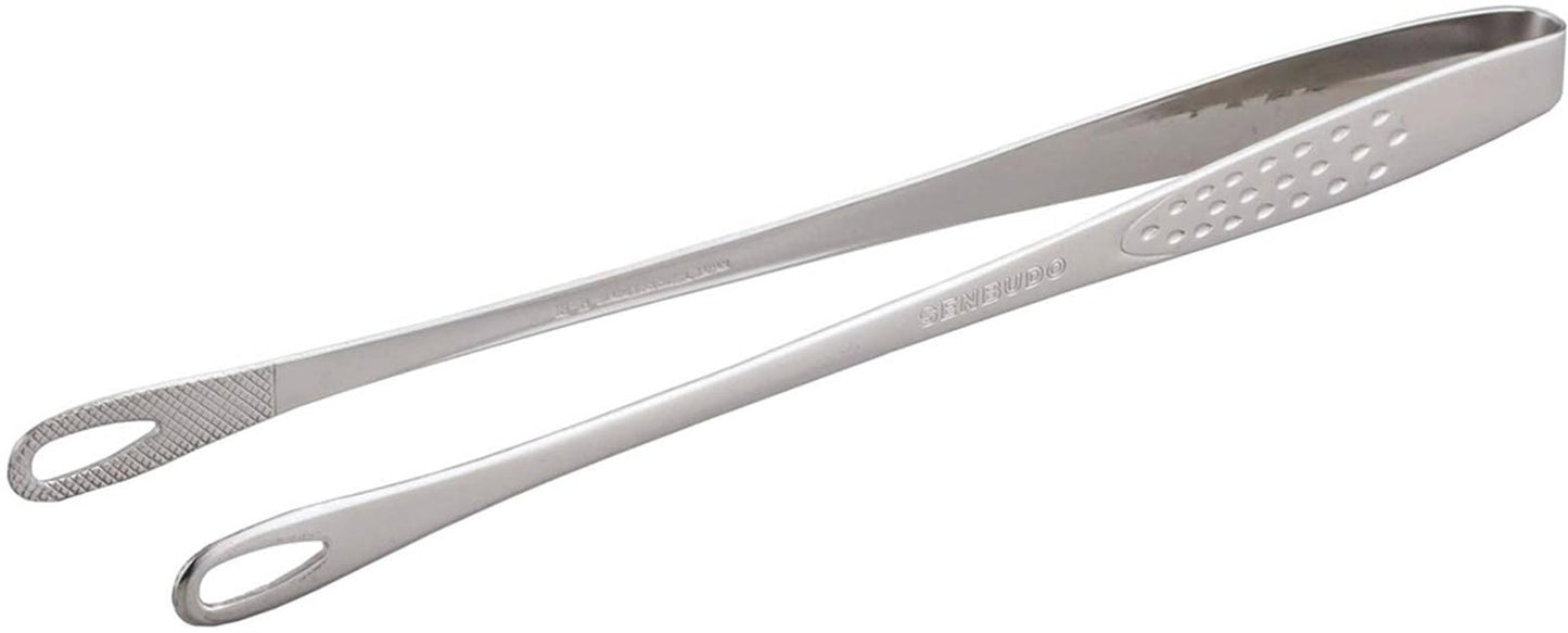Shimomura Planning 40298 Slim Yakiniku Tongs, 9.4 inches (24 cm), Made in Japan, Easy to Grasp Fine Foods, Dishwasher Safe, Anti-Slip, Frying Food, Total Length 9.4 inches (24 cm), Outdoor Stainless