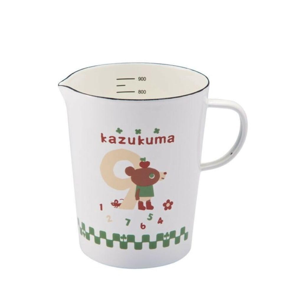 Horo Kazukuma Enamel Measuring Cup, White, L KAZ-2408