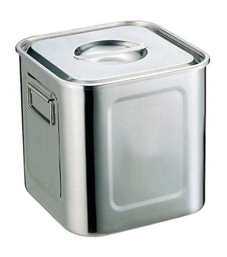 UK 18-8 Square Kitchen Pot, 10.6 inches (27 cm), Hand Included