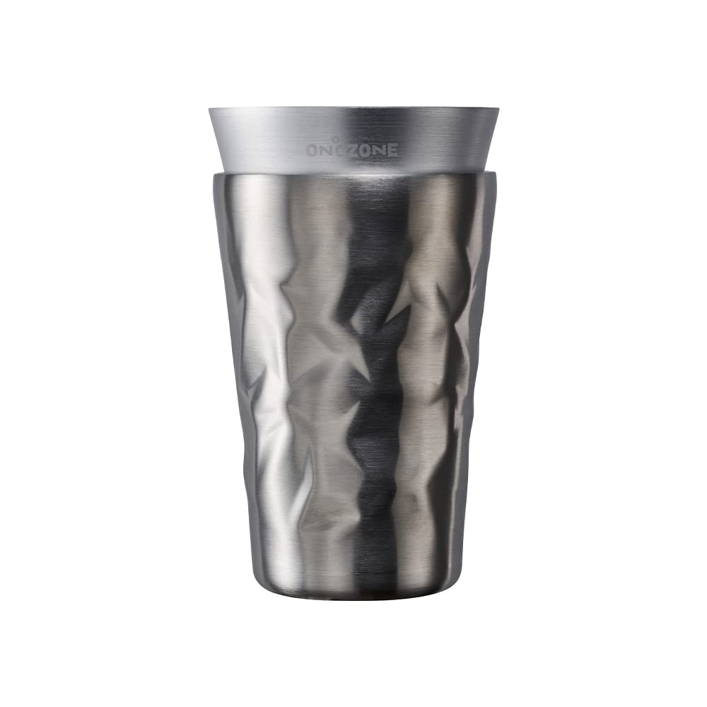 Doshisha ON℃Zone Ice Pole Tumbler, For Cold Retention, Vacuum Double Wall Construction, Aluminum Single Layer, 11.8 fl oz (350 ml), Silver