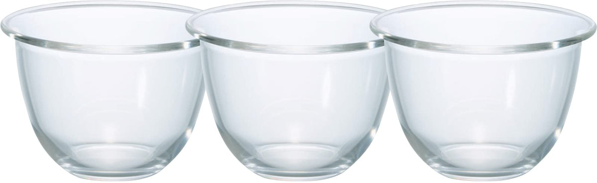 HARIO BUONO Kitchen MXP-90-BK Heat-Resistant Glass Bowl, Made in Japan, 30.4 fl oz (900 ml), Set of 3, Clear