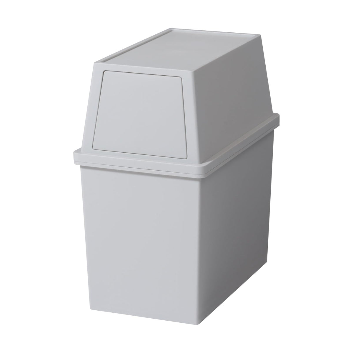 Heiwa Kogyo Garbage Can 10.8 gal (30 L) Slim, Stylish, With Lid, Kitchen, Living Room, Stacking, Flap Type, Stacking, Flap Lock, With Wheels, Bag Stopper, Solid, Simple, Beige