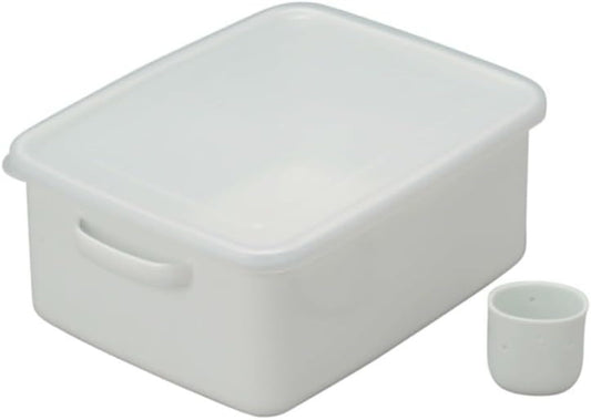 野田琺瑯(Nodahoro) Noda Horo TK-58 Pickle Container, Enamel, Square Shape, Storage Container, Large Size, Bran Pickled Beauties, Made in Japan White Series