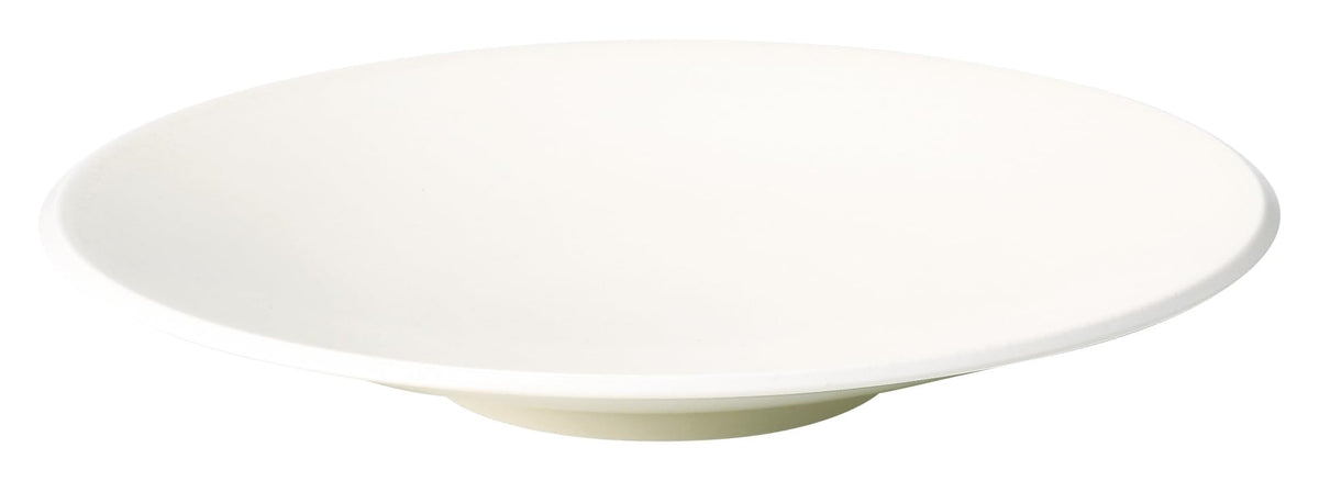 Koyo Pottery 12910112 Karma Snow White, 9.1 inches (23 cm), Shallow Bowl, Dishwasher Safe, Made in Japan