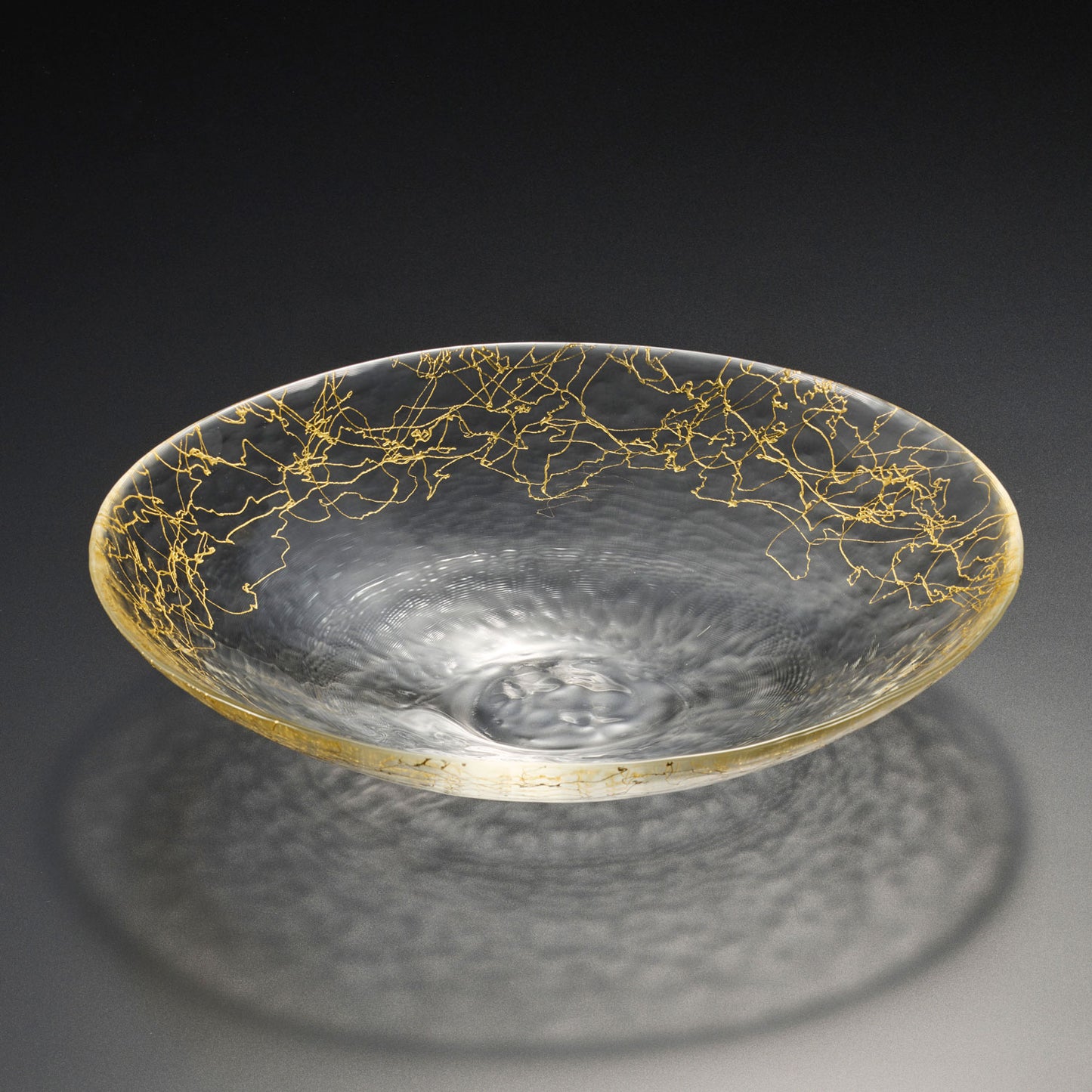 Kinshi Glass Bowl (L) Gold