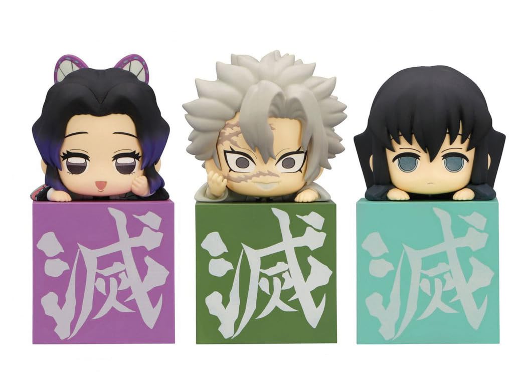 Furyu Demon Slayer: Kimetsu no Yaiba: Hikkake Hashira (Set 2) 3-Piece PVC Figure Set, Multicolor