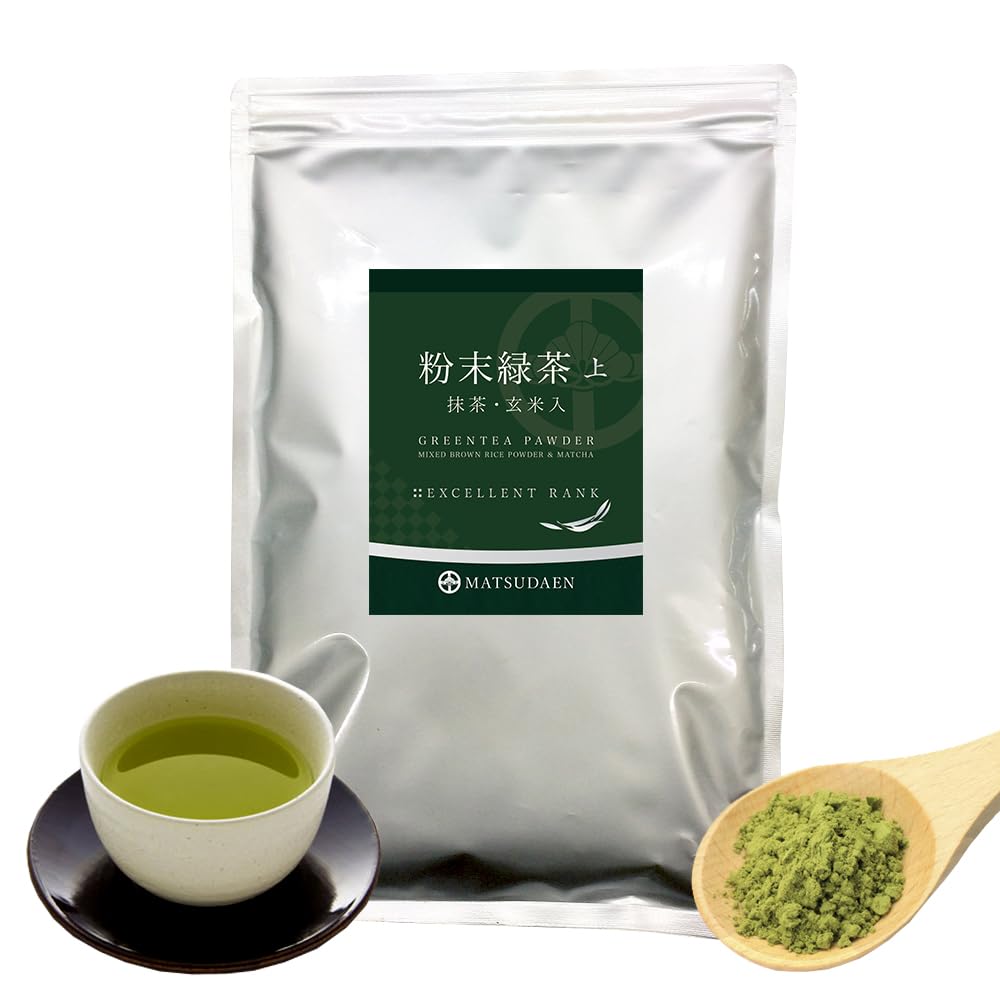 Commercial green tea powder (above) 300g green tea, slightly brown rice entering (Japanese green tea, green tea, tea powder, green tea powder)