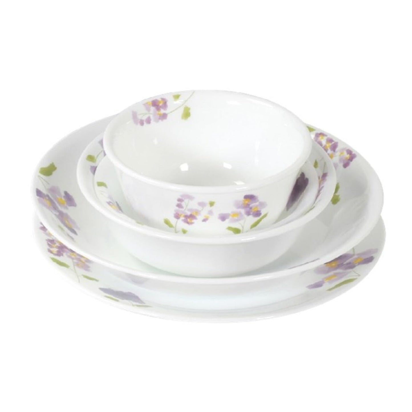 Corelle CP-8941 5-Piece Set, Medium Plate, Deep Plate, Small Bowl, Various Bowl, Break-Resistant, Lightweight, Microwave Safe, Oven Safe, Dishwasher Safe, Daily, Violet Mist