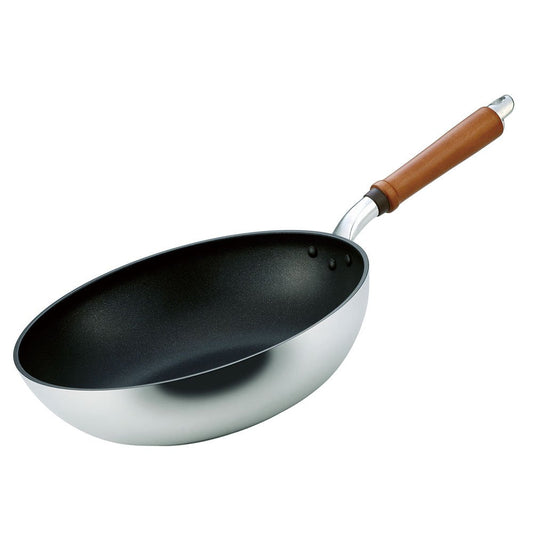 Hokuriku Aluminum Sake Pot, 11.8 inches (30 cm), Lightweight, Gas Fire, Made in Japan, Deep, Light, All-Over Uniform Heating, Time-saving Frying Pan, Durable, Frying Pan Made in Japan, Aluminum