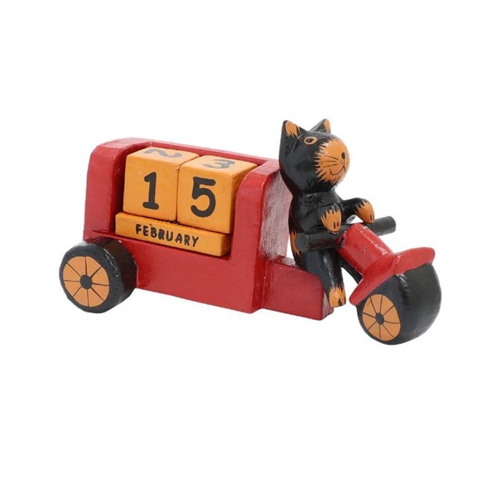 Tomo Corporation Animal Calendar Motorcycle Riding Black Cat