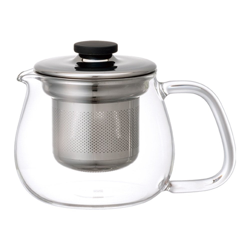KINTO 8308 Unita Teapot, 15.2 fl oz (450 ml), Stainless Steel, Dishwasher Safe, Heat Resistant Glass