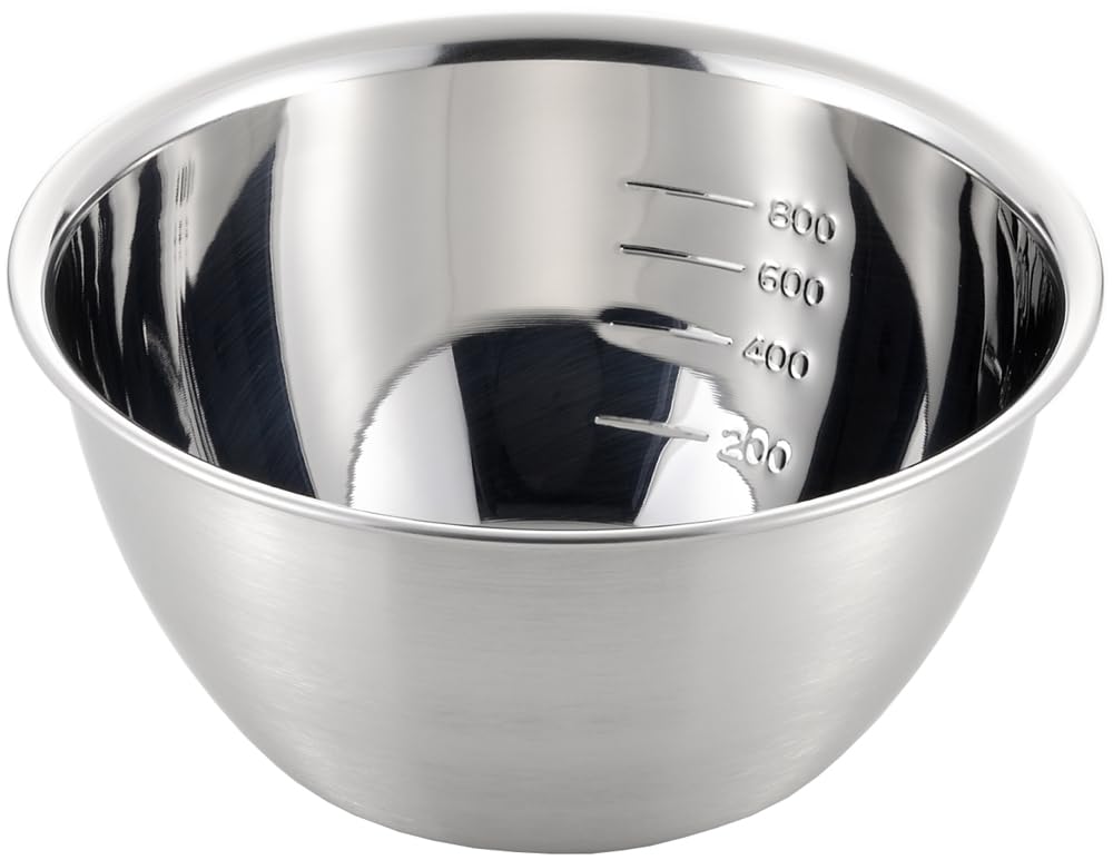 Yoshikawa SJ1392 Bowl, Silver, 6.3 inches (16 cm), Graduated, Fits Just