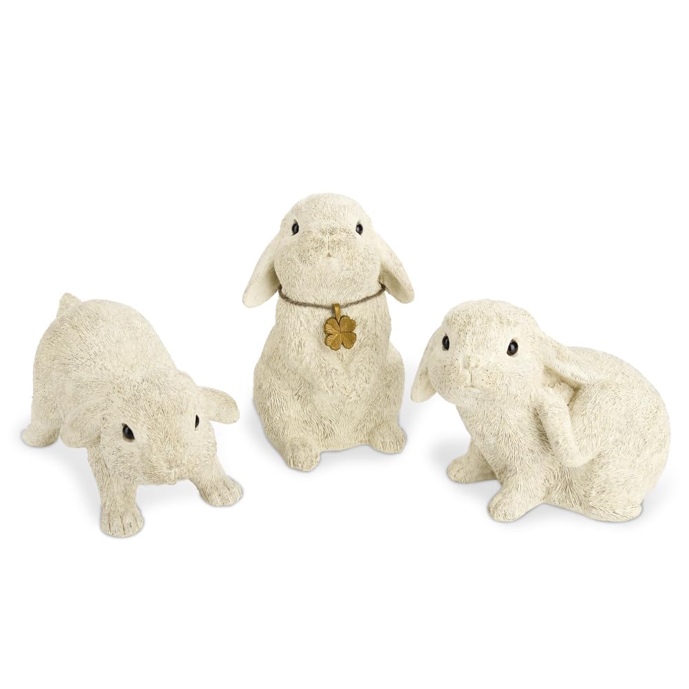 Amplimle Rabbit Sisters Garden Ornament Bunny Object Figurine Decor